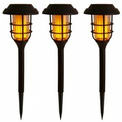 Beste Bewertungen von 🌟 3er-Set Solar-LED-Erdspieß - schwarz - 34 cm hoch 🔔