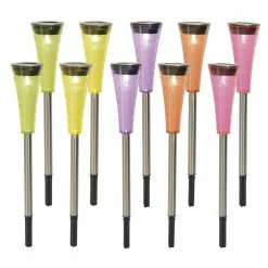 Am billigsten ✨ 10er-Set LED-Solar-Erdspieße - 5 Farben - 25 cm 🤩