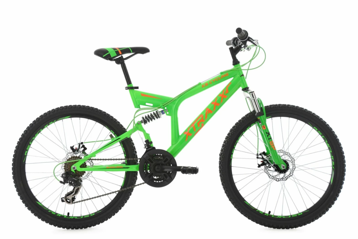 Bestpreis 👏 KS Cycling Kinder-Mountainbike Fully MTB Xtraxx 24'' - grün-orange - 43 cm Rahmenhöhe 👍 3 Bestpreis 👏 KS Cycling Kinder-Mountainbike Fully MTB Xtraxx 24'' - grün-orange - 43 cm Rahmenhöhe 👍