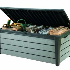 Großhandel 🛒 Auflagen- und Universalbox - anthrazit - Holzoptik ⌛ -Angebote Garten Store 9004826800 02 1600Wx1600H