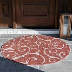 Rabatt 😍 In-/Outdoorteppich OUTDOOR BEAUTIES - rostrot - Ø 122 cm ✔️ -Angebote Garten Store 9004898400 03 1600Wx1600H