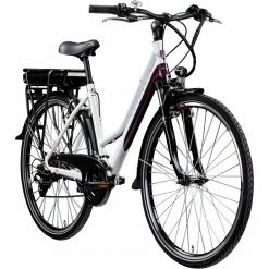 Auslauf 🎉 Zündapp Elektro Damen-Trekkingrad Z802 - weiß-lila - 48 cm 🥰