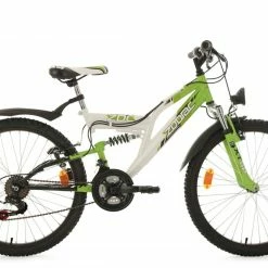 Bester Verkauf 👏 KS Cycling Kinder-Mountainbike FULLY 24" ZODIAC - weiß-grün - 38 cm Rahmenhöhe 😍