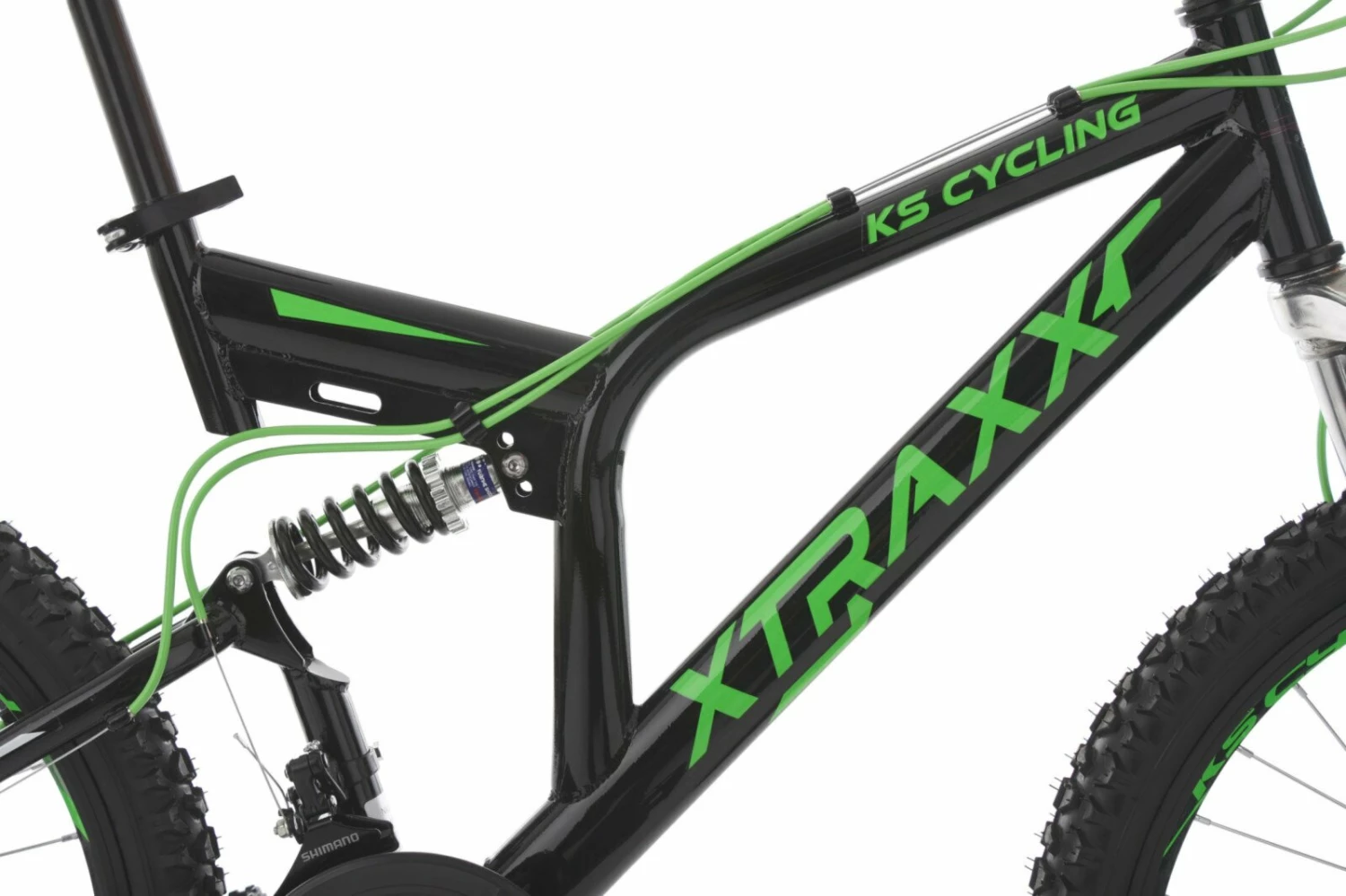 Bestpreis 👍 KS Cycling Jugend-Mountainbike FULLY MTB Xtraxx 24'' - schwarz-grün - 43 cm Rahmenhöhe 👏 6 Bestpreis 👍 KS Cycling Jugend-Mountainbike FULLY MTB Xtraxx 24'' - schwarz-grün - 43 cm Rahmenhöhe 👏 – Bild 4