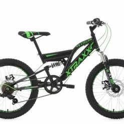 Blitzangebot 🥰 KS Cycling Kinder-Mountainbike FULLY XTRAXX 20'' - schwarz-grün - 30 cm Rahmenhöhe 🎉