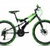 Billig ⌛ KS Cycling Jugend-Mountainbike FULLY CRUSHER 24'' - schwarz-grün 😍