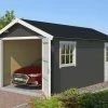 Budget ⭐ Gartenhaus DILLON - carbongrau - Fichte massiv - 300x540cm 🛒