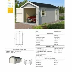 Bester Verkauf 🛒 Gartenhaus DILLON - lichtgrau - Fichte massiv - 300x540 cm 🛒 -Angebote Garten Store 9005051100 03 1600Wx1600H