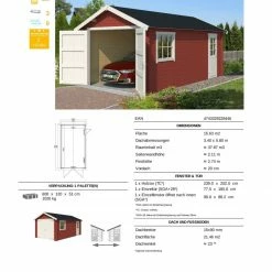 Top 10 👏 Gartenhaus DILLON - schwedenrot - Fichte massiv - 300x540 cm 👍 -Angebote Garten Store 9005051200 03 1600Wx1600H