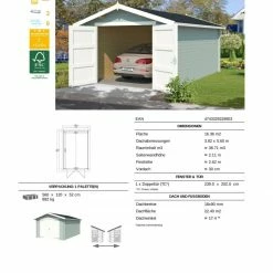 Am billigsten 🥰 Gartenhaus MAURITIUS 28 - gletschergrün - Fichte massiv - 330x510 cm 🥰 -Angebote Garten Store 9005051400 03 1600Wx1600H