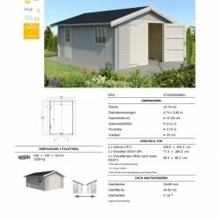 Großhandel 🤩 Blockbohlengarage YARIK - lichtgrau - 380x540 cm 🥰 8 Großhandel 🤩 Blockbohlengarage YARIK - lichtgrau - 380x540 cm 🥰 -Angebote Garten Store 9005051900 03 1600Wx1600H