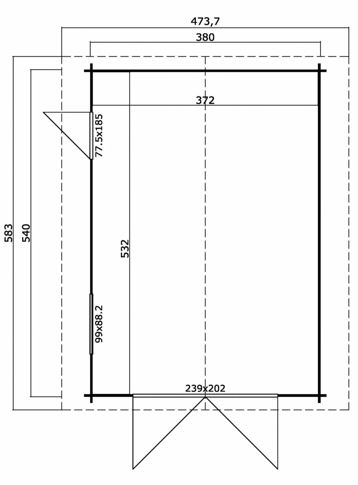 Großhandel 🤩 Blockbohlengarage YARIK - lichtgrau - 380x540 cm 🥰 6 Großhandel 🤩 Blockbohlengarage YARIK - lichtgrau - 380x540 cm 🥰 – Bild 4
