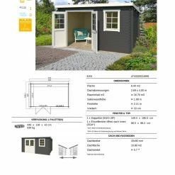 Blitzangebot ✔️ Gartenhaus AMIRA - carbongrau - Fichte massiv - 380x230 cm 🔥 -Angebote Garten Store 9005052100 03 1600Wx1600H