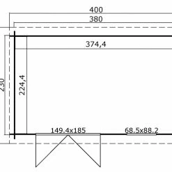Blitzangebot ✔️ Gartenhaus AMIRA - carbongrau - Fichte massiv - 380x230 cm 🔥 -Angebote Garten Store 9005052100 04 1600Wx1600H