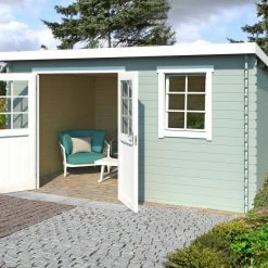 Beste Bewertungen von 🌟 Gartenhaus AMIRA - gletschergrün - Fichte massiv - 380x275 cm 🤩