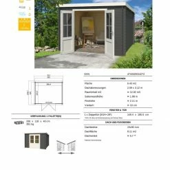 Top 10 ❤️ Gartenhaus ATLANTA - carbongrau - Fichte massiv - 230x292 cm 👍 -Angebote Garten Store 9005052900 03 1600Wx1600H