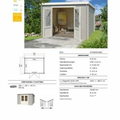 Beste Bewertungen von 🤩 Gartenhaus ATLANTA - lichtgrau - Fichte massiv - 230x292 cm 💯 -Angebote Garten Store 9005053100 03 1600Wx1600H