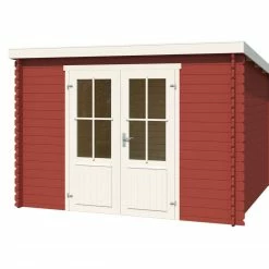 Blitzangebot 🛒 Gartenhaus ATLANTA - schwedenrot - Fichte massiv - 230x292 cm 🎉 -Angebote Garten Store 9005053200 02 1600Wx1600H