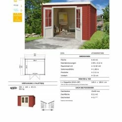 Blitzangebot 🛒 Gartenhaus ATLANTA - schwedenrot - Fichte massiv - 230x292 cm 🎉 -Angebote Garten Store 9005053200 03 1600Wx1600H