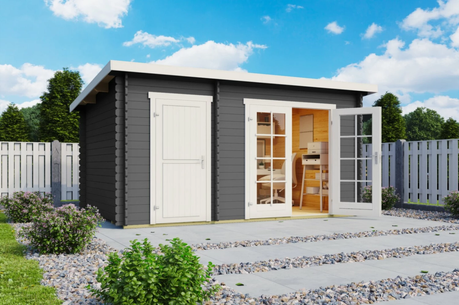 Neu 🧨 Gartenhaus BELMONT 1 - carbongrau - Fichte massiv - 380x250 cm 😉 3 Neu 🧨 Gartenhaus BELMONT 1 - carbongrau - Fichte massiv - 380x250 cm 😉