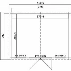 Budget ❤️ Gartenhaus DALLAS - carbongrau - Fichte massiv - 376x292 cm 👏 -Angebote Garten Store 9005054900 04 1600Wx1600H