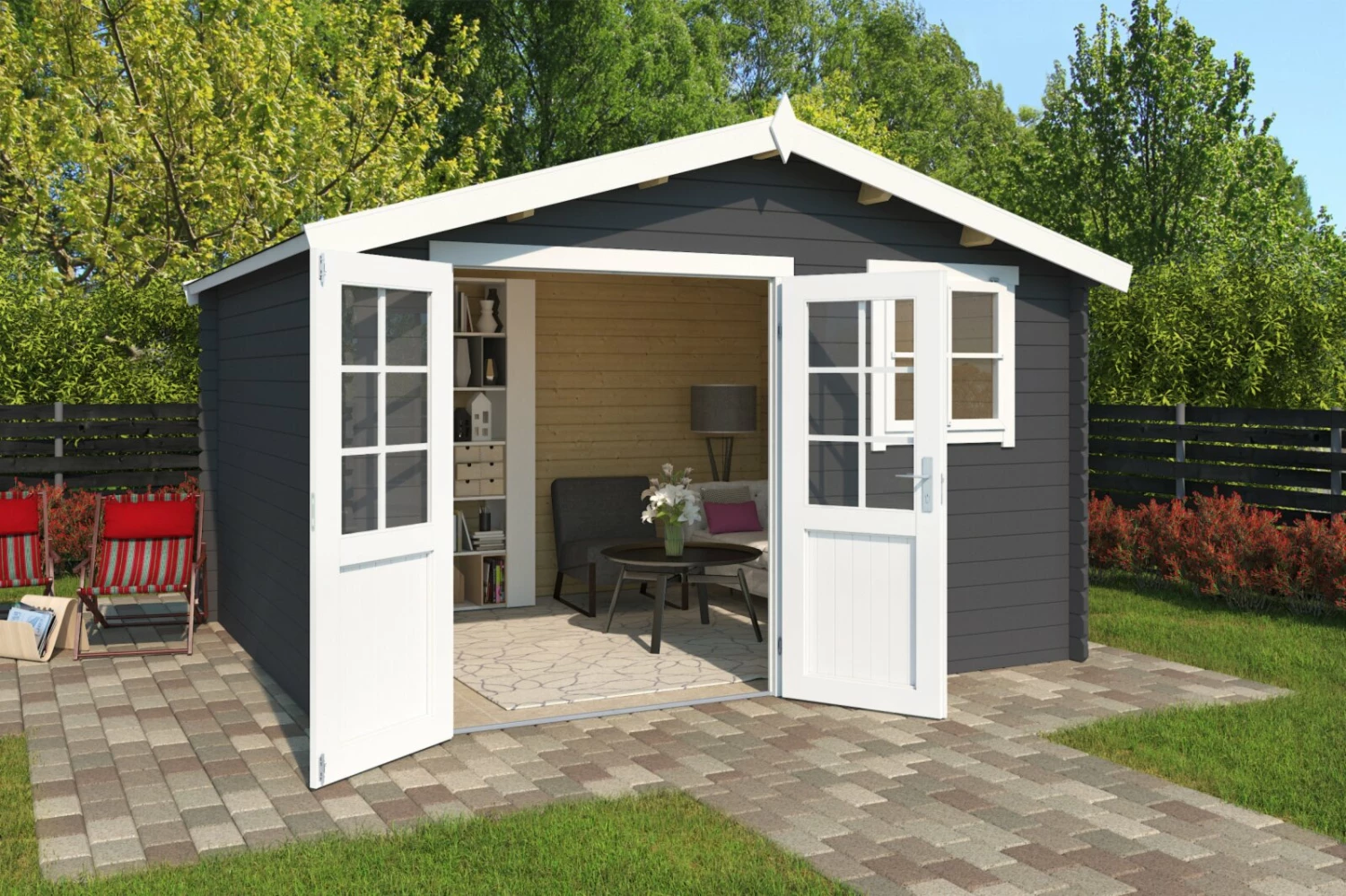 Beste Bewertungen von 🎁 Gartenhaus EBRO B - carbongrau - Fichte massiv - 360x300 cm ⭐ 3 Beste Bewertungen von 🎁 Gartenhaus EBRO B - carbongrau - Fichte massiv - 360x300 cm ⭐