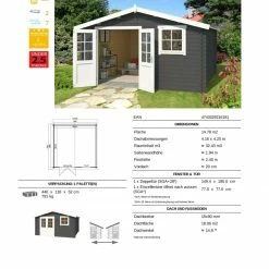 Beste Bewertungen von 🌟 Gartenhaus EBRO C - carbongrau - Fichte massiv - 390x390 cm ✔️ -Angebote Garten Store 9005055700 03 1600Wx1600H