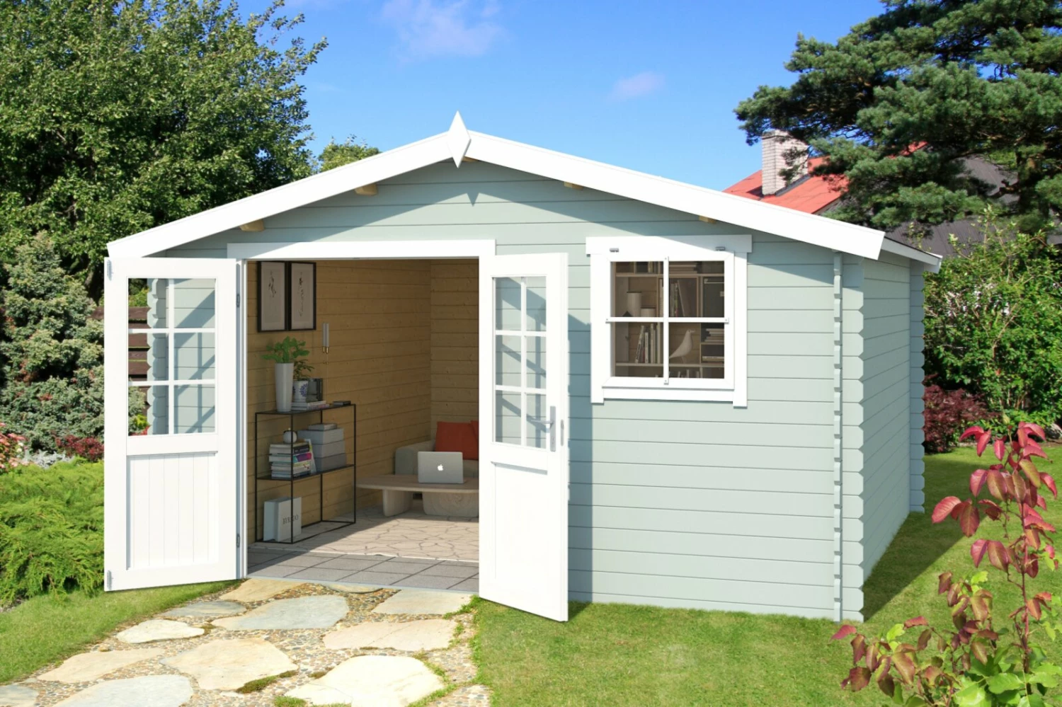 Am billigsten 💯 Gartenhaus EBRO C - gletschergrün - Fichte massiv - 390x390 cm 🎉 3 Am billigsten 💯 Gartenhaus EBRO C - gletschergrün - Fichte massiv - 390x390 cm 🎉