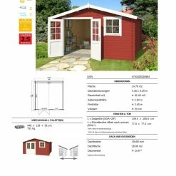 Großhandel ⌛ Gartenhaus EBRO C - schwedenrot - Fichte massiv - 390x390 cm 😀 8 Großhandel ⌛ Gartenhaus EBRO C - schwedenrot - Fichte massiv - 390x390 cm 😀 -Angebote Garten Store 9005056000 03 1600Wx1600H