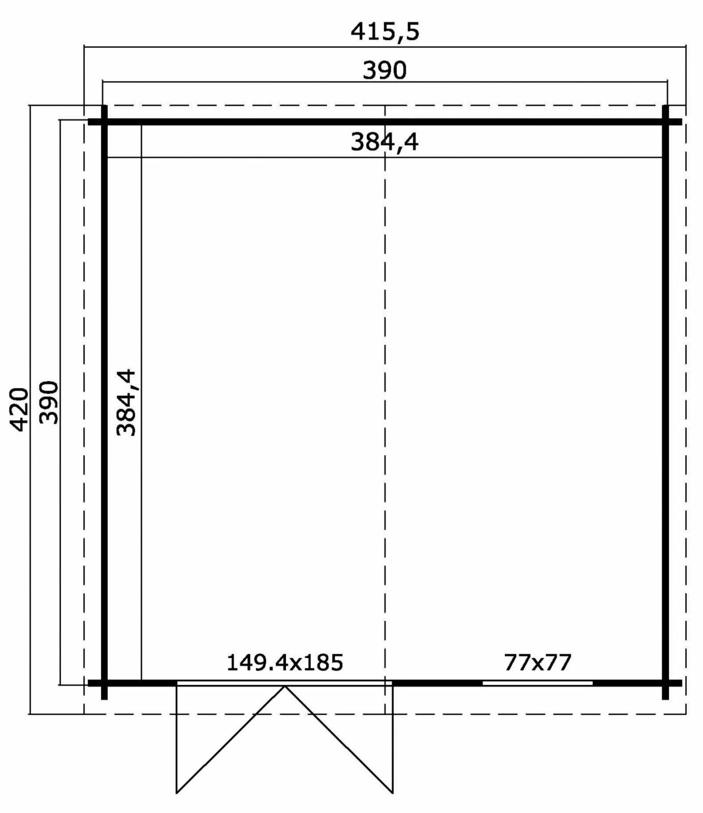 Großhandel ⌛ Gartenhaus EBRO C - schwedenrot - Fichte massiv - 390x390 cm 😀 6 Großhandel ⌛ Gartenhaus EBRO C - schwedenrot - Fichte massiv - 390x390 cm 😀 – Bild 4
