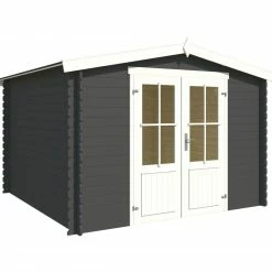 Top 10 💯 Gartenhaus HOUSTON - carbongrau - Fichte massiv - 292x292 cm ❤️ -Angebote Garten Store 9005056100 02 1600Wx1600H