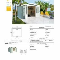 Neu 🥰 Gartenhaus HOUSTON - gletschergrün - Fichte massiv - 292x292 cm 🤩 -Angebote Garten Store 9005056200 03 1600Wx1600H