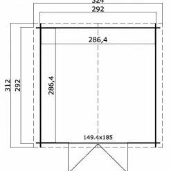 Neu 🥰 Gartenhaus HOUSTON - gletschergrün - Fichte massiv - 292x292 cm 🤩 -Angebote Garten Store 9005056200 04 1600Wx1600H