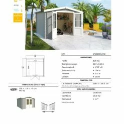 Blitzangebot 🌟 Gartenhaus HOUSTON - lichtgrau - Fichte massiv - 292x292 cm 🔔 -Angebote Garten Store 9005056300 03 1600Wx1600H