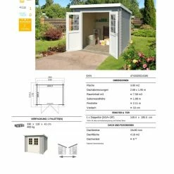 Aktion 🎉 Gartenhaus INDI - lichtgrau - Fichte massiv - 230x175 cm 🤩 -Angebote Garten Store 9005056700 03 1600Wx1600H