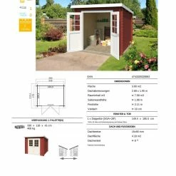 Coupon 🎉 Gartenhaus INDI - schwedenrot - Fichte massiv - 230x175 cm 🛒 -Angebote Garten Store 9005056800 03 1600Wx1600H