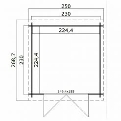 Am billigsten 🌟 Gartenhaus INDI - gletschergrün - Fichte massiv - 230x230 cm 😍 -Angebote Garten Store 9005057000 04 1600Wx1600H