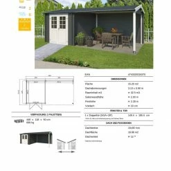 Beste Bewertungen von ⭐ Gartenhaus IVANA - carbongrau - Fichte massiv - 570x250 cm 🔥 -Angebote Garten Store 9005057300 03 1600Wx1600H