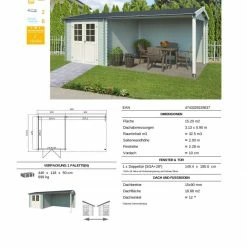 Besorgen 👍 Gartenhaus IVANA - gletschergrün - Fichte massiv - 570x250 cm 🎁 -Angebote Garten Store 9005057400 03 1600Wx1600H