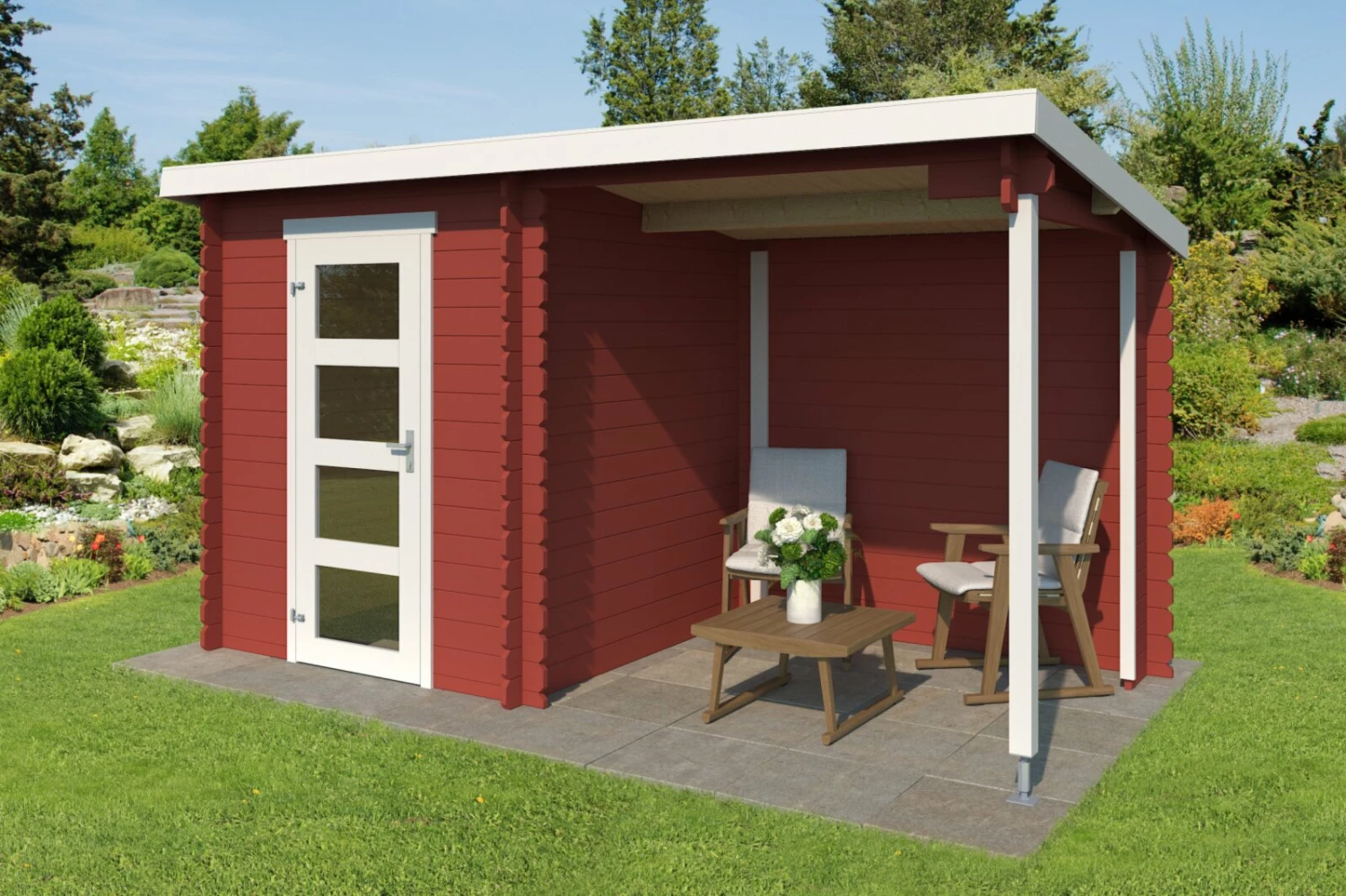 Bestpreis 😀 Gartenhaus JELLE PLUS - schwedenrot - Fichte massiv - 370x175 cm 👏 3 Bestpreis 😀 Gartenhaus JELLE PLUS - schwedenrot - Fichte massiv - 370x175 cm 👏