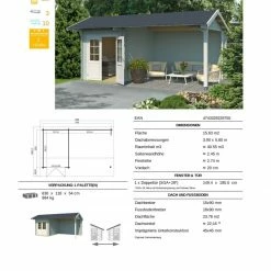 Coupon ⭐ Gartenhaus KENZO - gletschergrün - Fichte massiv - 540x300 cm 👍 -Angebote Garten Store 9005058200 03 1600Wx1600H