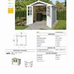 Bestes Angebot 🎉 Gartenhaus MORAVA A - lichtgrau - Fichte massiv - 230x230 cm ✔️ -Angebote Garten Store 9005059500 03 1600Wx1600H