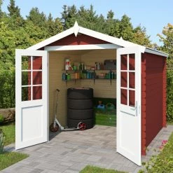 Auslauf 😉 Gartenhaus MORAVA A - schwedenrot - Fichte massiv - 230x230 cm ❤️