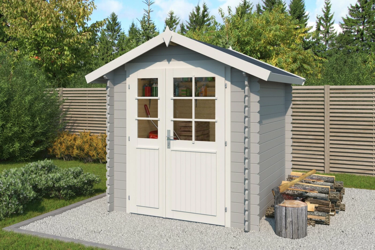 Besorgen ⭐ Gartenhaus MORAVA B - lichtgrau - Fichte massiv - 190x190 cm 🥰 3 Besorgen ⭐ Gartenhaus MORAVA B - lichtgrau - Fichte massiv - 190x190 cm 🥰