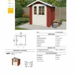Am billigsten 🛒 Gartenhaus MORAVA B - schwedenrot - Fichte massiv - 190x190 cm 🎉 -Angebote Garten Store 9005060000 03 1600Wx1600H