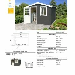 Angebote 🤩 Gartenhaus NINA - carbongrau - Fichte massiv - 275x175 cm 🎁 -Angebote Garten Store 9005060100 03 1600Wx1600H