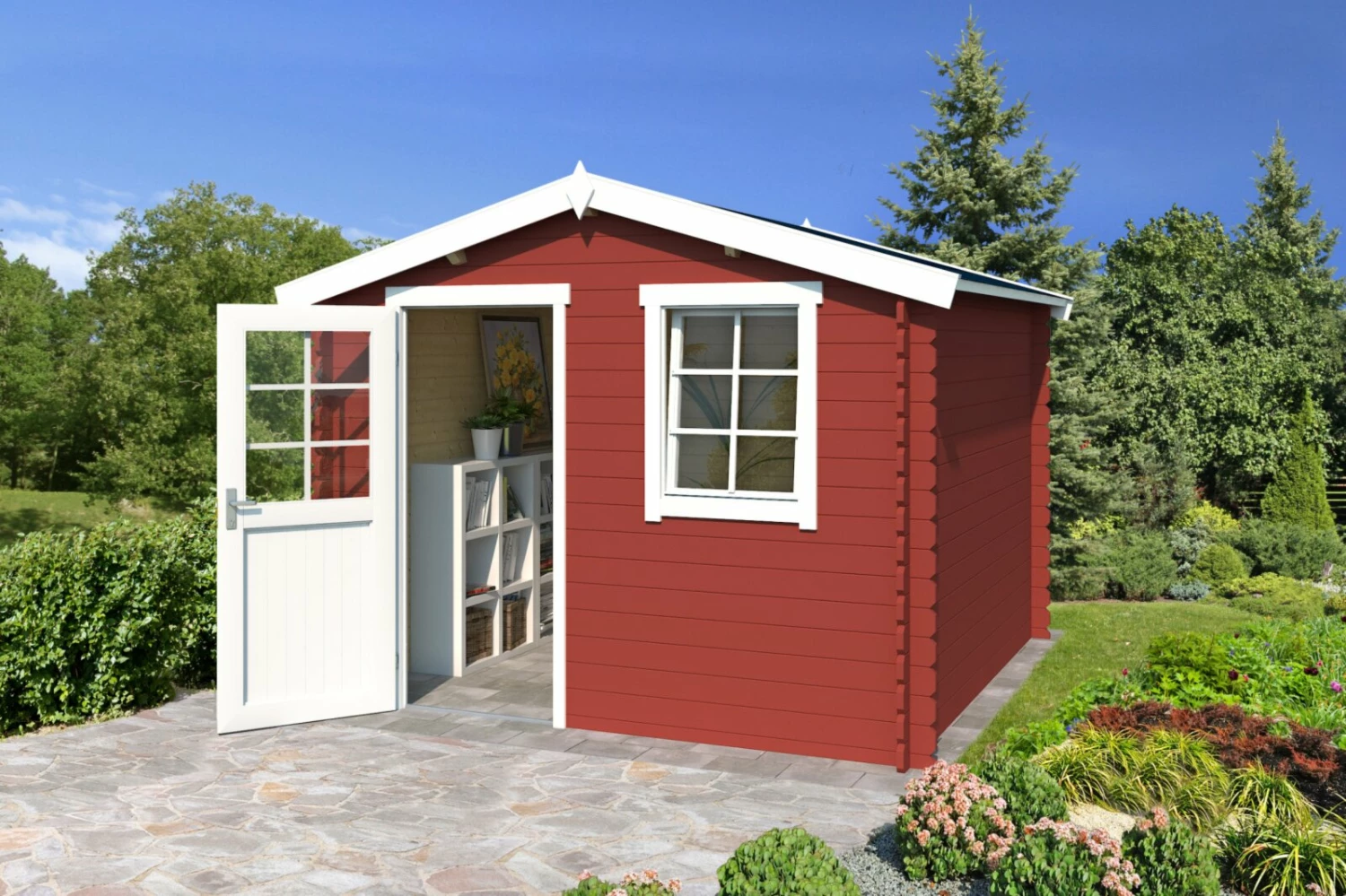 Aktion 👍 Gartenhaus NINA - schwedenrot - Fichte massiv - 275x175 cm 🎉 3 Aktion 👍 Gartenhaus NINA - schwedenrot - Fichte massiv - 275x175 cm 🎉