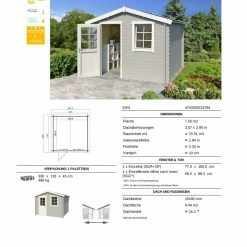 Besorgen ✔️ Gartenhaus NINA - lichtgrau - Fichte massiv - 275x275 cm ✨ -Angebote Garten Store 9005061100 03 1600Wx1600H