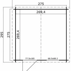Besorgen ✔️ Gartenhaus NINA - lichtgrau - Fichte massiv - 275x275 cm ✨ -Angebote Garten Store 9005061100 04 1600Wx1600H
