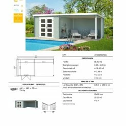Aktion ✨ Gartenhaus NOVIA PLUS - gletschergrün - Fichte massiv - 600x275 cm 🔔 -Angebote Garten Store 9005061400 03 1600Wx1600H